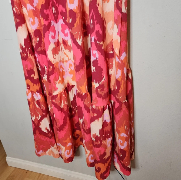 Bar lll Flutter-Sleeve Wrap Maxi Dress. Coral Pink. Size XXL. - Picture 11 of 13